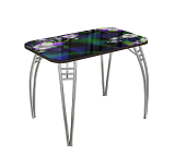 Стол обеденный прямоугольный ВВР стекло с фотопечатью (Фантазия/Подстолье чайка)