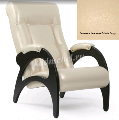 Кресло для отдыха Неаполь Модель 9 без лозы (Венге-эмаль/Экокожа Бежевый Polaris Beige)