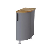 Шкаф нижний радиусный закрытый правый ЗУРРП кухня Версаль без столешницы (Белый/Айвори)