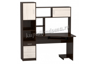 Стол компьютерный Комфорт-10 (Ясень шимо светлый/Венге)