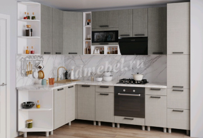 Пенал под духовой шкаф/встраиваемую печь СВЧ 6П1 кухня Осло (Белый/Карбон темный)