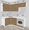 Кухня угловая Модена 1,35*1,85 МДФ (Кофе) N