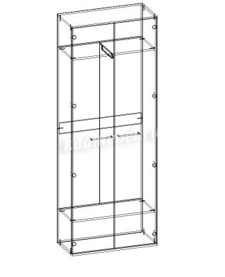 Шкаф двустворчатый Италия (Дуб сонома/Белый глянец)