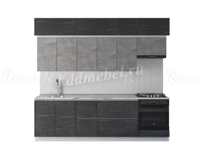 Кухня Дакота 2.6 (Торос грей/Торос графит мрамор)