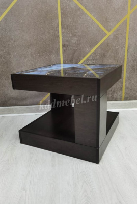 Стол журнальный Куб с фотопечатью (Венге/2672)