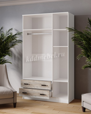 Шкаф Лагуна без зеркала (Белый/Дуб юкон) 