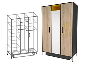 Шкаф Александрия 3-х створчатый (Антрацит/Дуб ирландский)