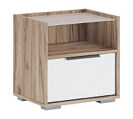 Тумба прикроватная Николь (Дуб Альпийский/Белое сияние)