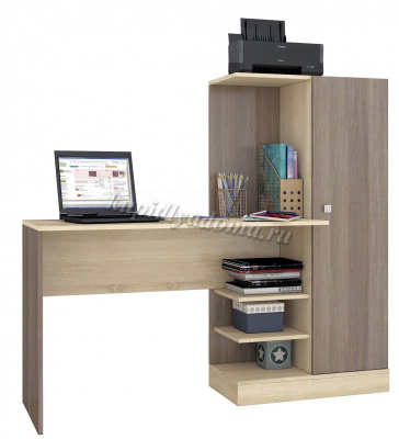 Стол компьютерный Лео-6 (Ясень шимо темный/Дуб сонома)
