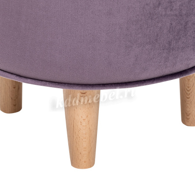 Пуф Leset Рокси МИНИ круглый со съёмным чехлом (Сиреневый велюр)