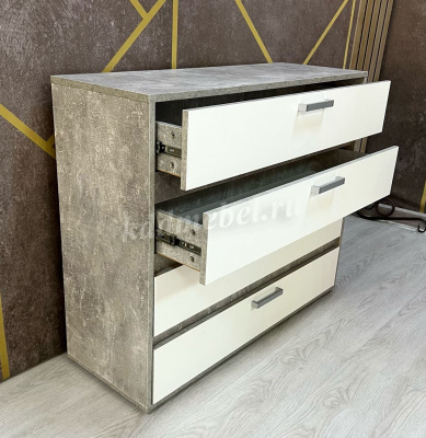 Комод Денвер 4 ящика КМ 01 (Ателье светлое/Белый)