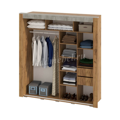 Шкаф-купе Франк (Крафт/Бетон) 