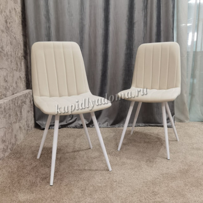 Стул обеденный Сиена велюр (Бежевый velutto 17/белый конус)