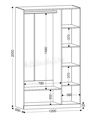 Шкаф распашной Николь-23 3-х створчатый с антресолью (Кашемир/Сатиновое золото)