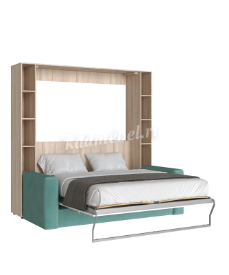 Комплект кровать-шкаф Трансформер ПЛЮС 1600*2000 (Дуб сонома светлый/Белый)