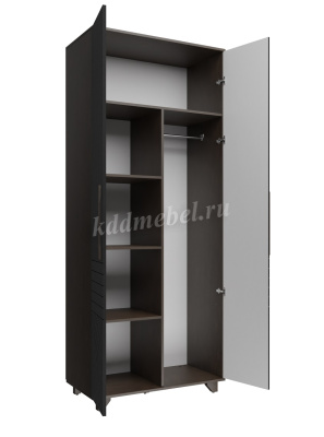 Шкаф 2-х створчатый Копенгаген (Венге/Черный матовый)