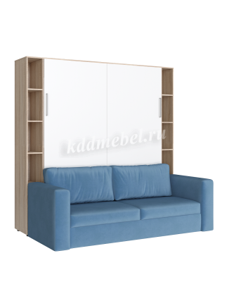 Комплект кровать-шкаф Трансформер ПЛЮС 1600*2000 (Дуб сонома светлый/Белый)