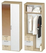 Шкаф Белладжио многоцелевого назначения ШК-12 (Дуб сонома/Белый) 