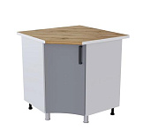 Шкаф нижний угловой радиусный УРР кухня Танго без столешницы (Белый/Лайм глянец)