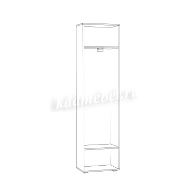 Шкаф для одежды Лайн 08.122 (Дуб серый крафт/Белый глянец)