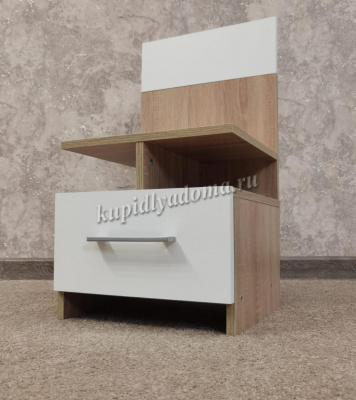 Тумба прикроватная Алёна 2 шт. (Дуб сонома/Белый)