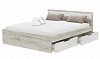 Кровать Гармония 1.6 с ящиками КР 604 (Дуб крафт серый/Дуб крафт белый)