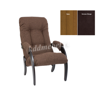 Кресло для отдыха Консул Модель 61 (Орех-эмаль/Ткань коричневая Verona Wenge)