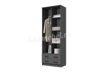 Шкаф Дуэт с зеркалом комбинированный (Графит)