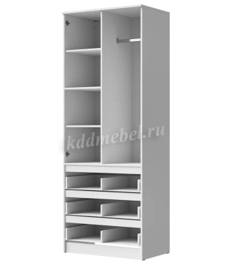 Шкаф распашной Лето-3 0.8 (Белый)