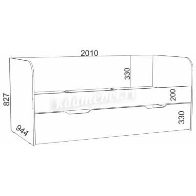 Кровать с выдвижным спальным местом Зефир (Белый)