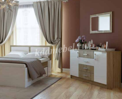 Комод Беатрис К-1400 (Дуб сонома/Белый глянец)