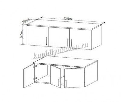 Антресоль Этюд 1200 (Ольха горская)