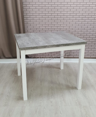 Обеденный стол раздвижной (Белый/Бетон)