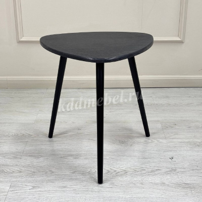 Стол журнальный Грета МДФ (Черный/Опора дерево)