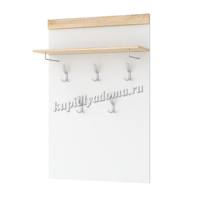 Вешалка Соната ВШС-800 (Дуб сонома/Белый глянец)