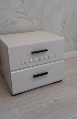 Тумба прикроватная Йорк (Белый жемчуг/Белый глянец)