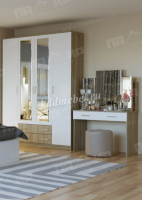 Туалетный столик Беатрис (Дуб сонома/белый глянец)