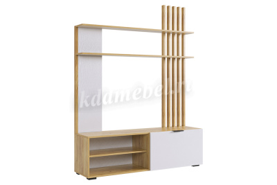 Гостиная Бери К-3 (Дуб крафт золотой/Белое дерево)