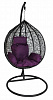 Кресло подвесное большое Кокон F-03 (Черный каркас/Фиолетовая подушка)