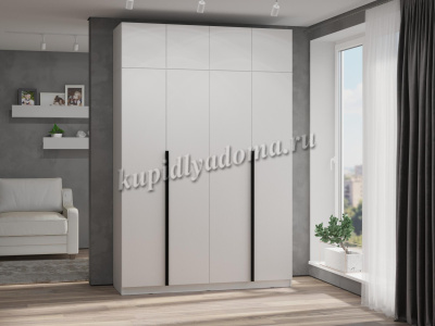 Шкаф Эра 1600 распашной с антресолью (Белый текстурный)