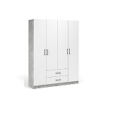 Шкаф 4д 2ящ. Чикаго (Ателье светлый/Белый)