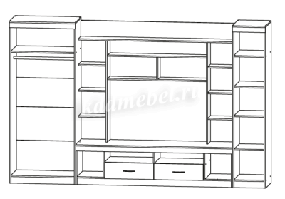 Гостиная Премьера-15 (Анкор темный/Анкор белый)