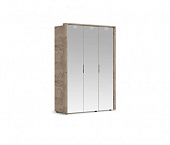Шкаф Джулия 3-х дверный с 3 зеркалами с порталом (Дуб крафт серый)