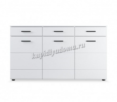 Комод Йорк 3д (Белый жемчуг/Белый глянец)