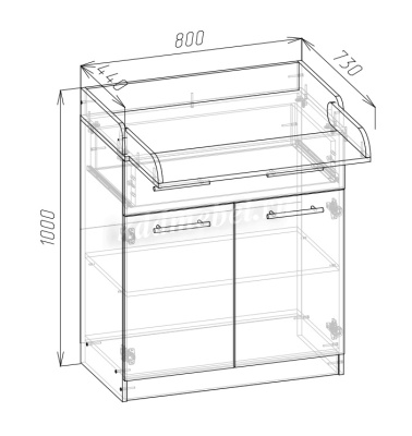 Комод Пеленальный КП-1 2 створки 1 ящик (Белый)
