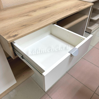 Стол компьютерный Юкки 1500 (Дуб делано/Белый шагрень)