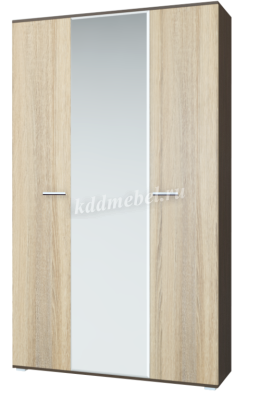 Шкаф трехстворчатый с зеркалом Италия (Ясень шимо темный/Ясень шимо светлый)