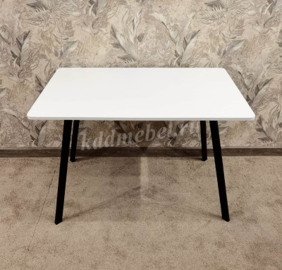 Стол обеденный прямоугольный (Белый/Каркас черный)