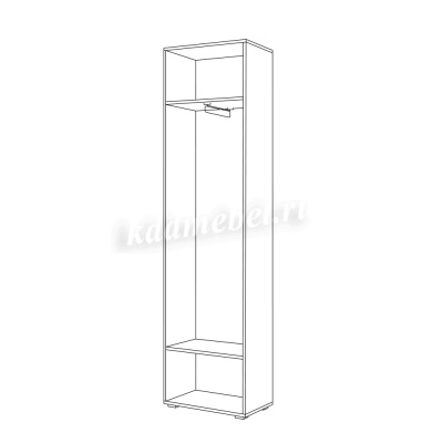 Шкаф для одежды Лайн 08.122 (Дуб серый крафт/Белый глянец)