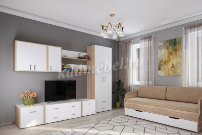 Тумба под ТВ Камея со стеклом (Венге/Белый глянец)